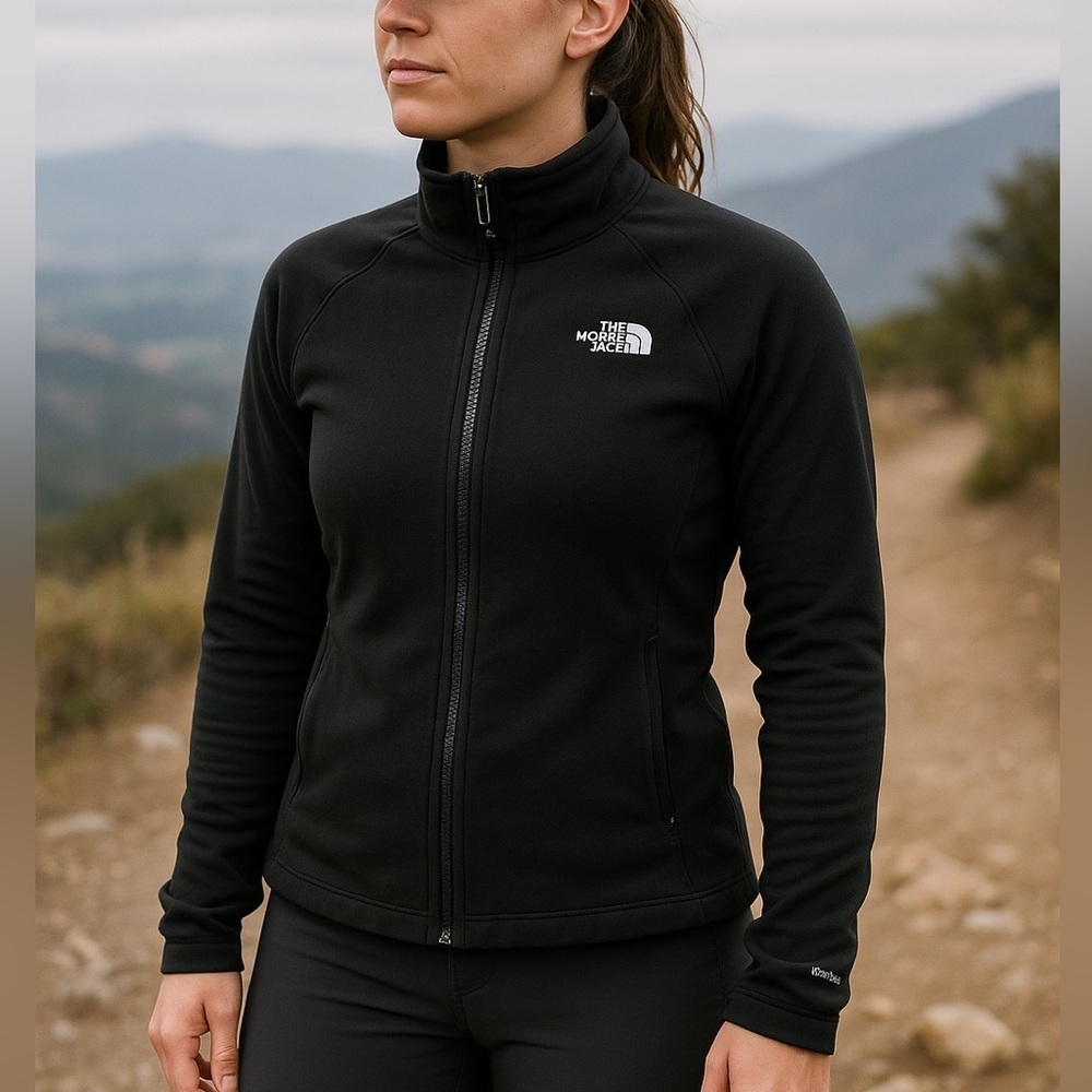 The North Face TKA Stretch Fleece Jacket Womens Small Black (FLAWED)
